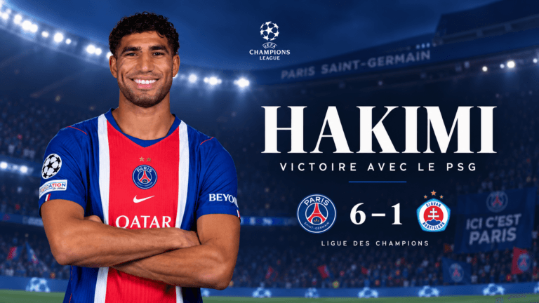 Hakimi participe au festival du PSG en Ligue des Champions